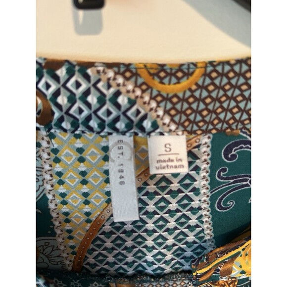 Cato EST 1946 Women's Size Small Multicolored Blouse With Roll-Up Sleeves - Picture 3 of 4